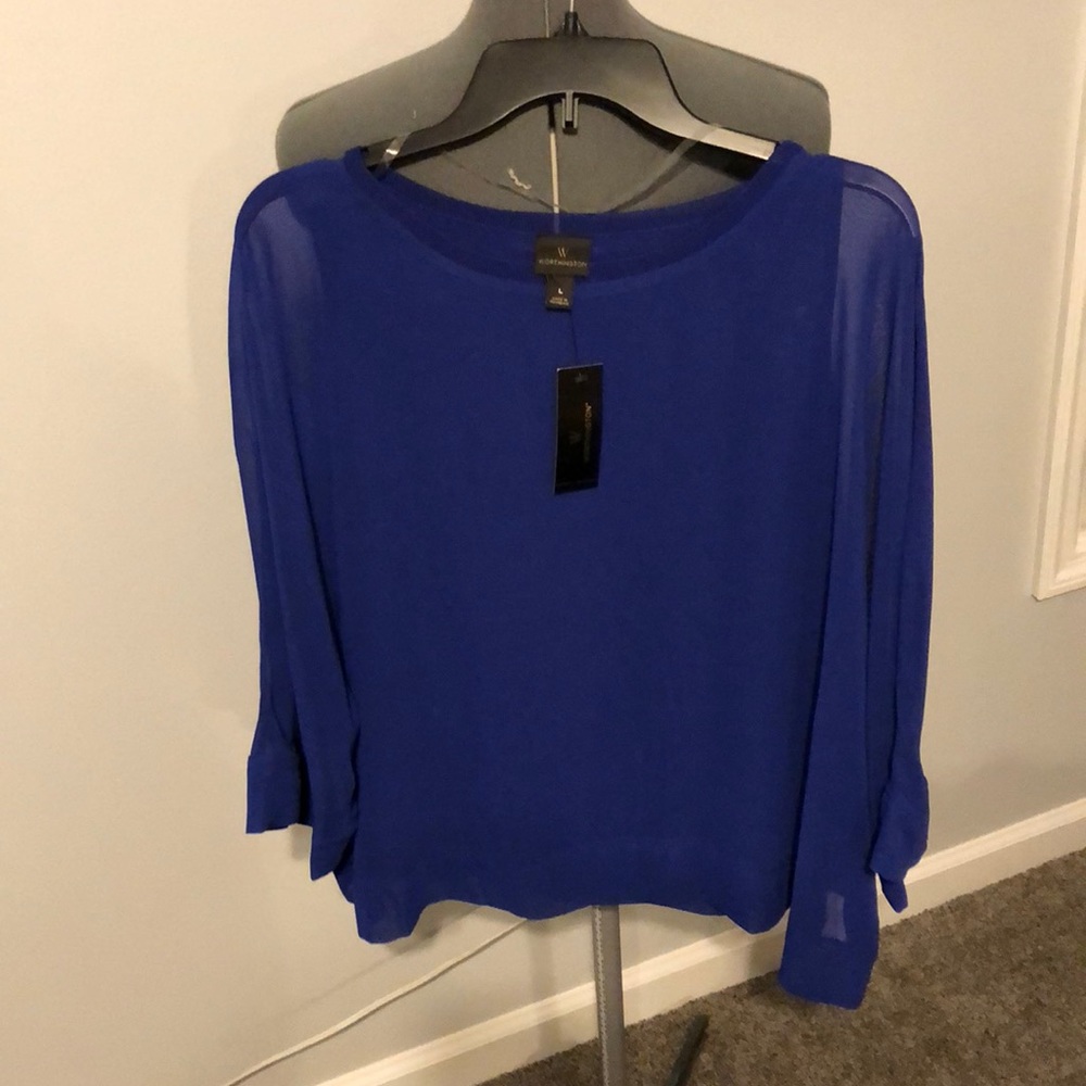Worthington royal blue blouse NWT
